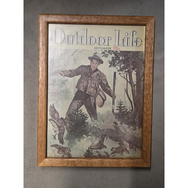 Wood Framed September Edition Outdoor Life Magazine In Excellent Condition! 9.5'' x 12.5''