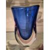 Image 1 : Formia by Murano Crystal & Blue Glass Vase - 12 1/2" by 7" Nice