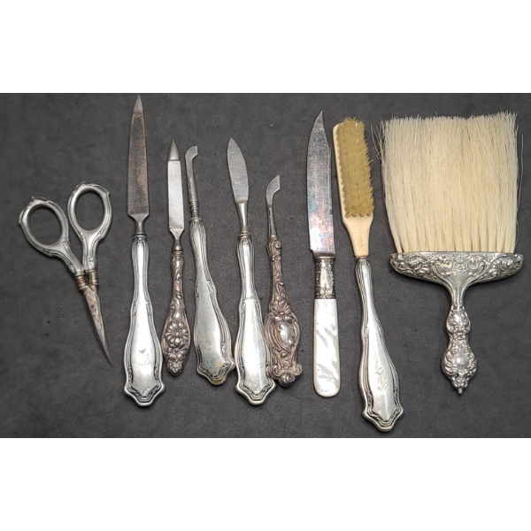 Victorian-Era Sterling Silver Manicure & Grooming Tools - Total Weight: 164.4g