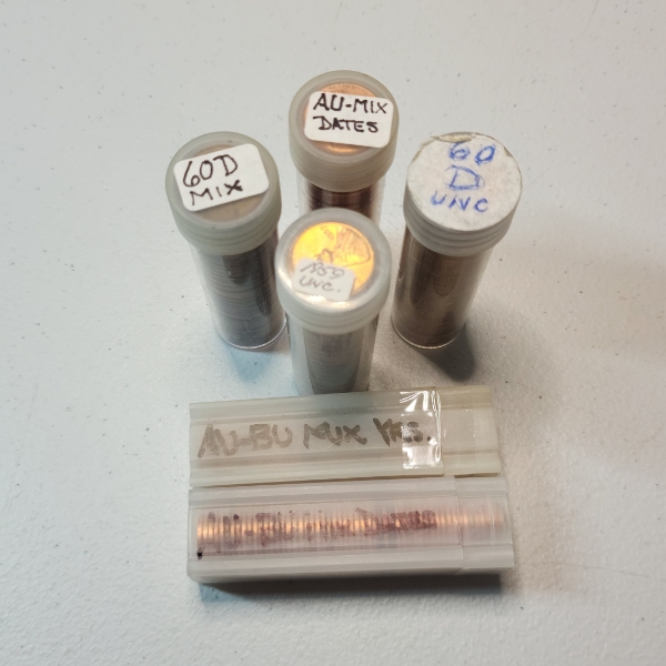 Six Tubes of Assorted Years United States Lincoln Cents - Face Value: $3.00