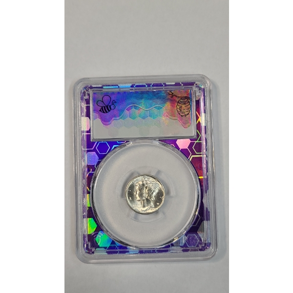 PCGS 1945-D MS64 90% Mercury Dime In Purple Hive Slab