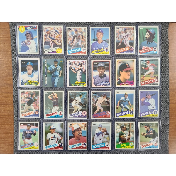 Large Lot of 24 Asstd. Baseball Trading Cards -Mostly 1985 Topps -Includes Vizquel, Griffey & More!