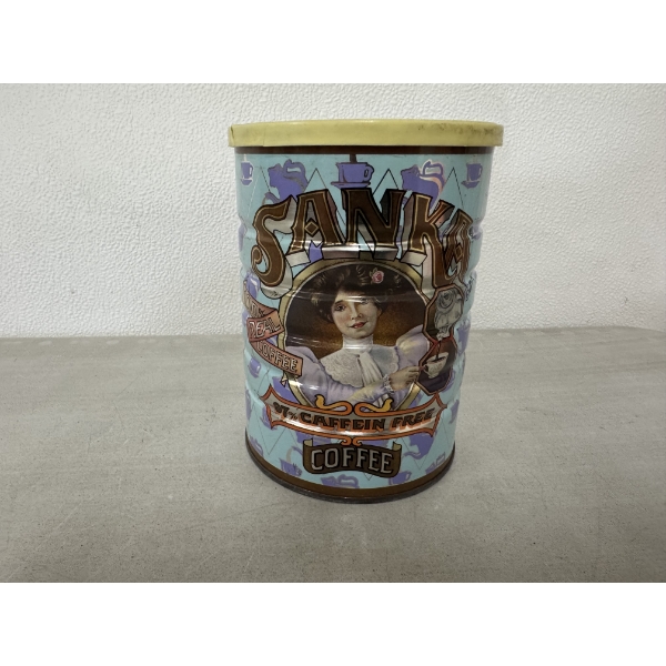 Unsearched Can Of United States Lincoln Wheat Pennies in Vintage Sanka Coffee Can $4.22 Face