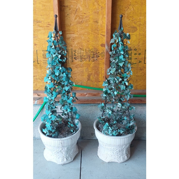 Pair Of 36" Outdoor Decor - Potted  Artificial Trees As Shown