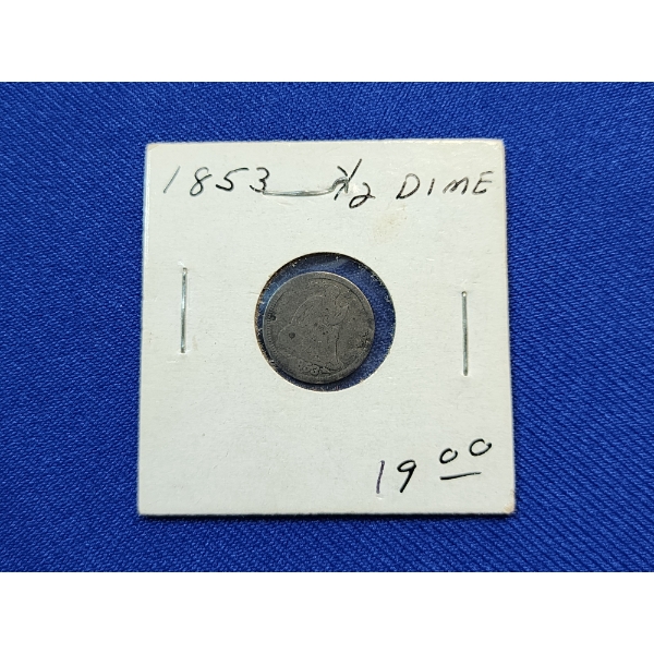 1853 Seated Liberty Half Dime With Arrows - 90% Silver