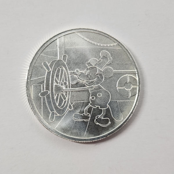 Disney Steamboat Willie One Ounce .999 Fine Silver Round ~ UNCIRCULATED, MINT CONDITION