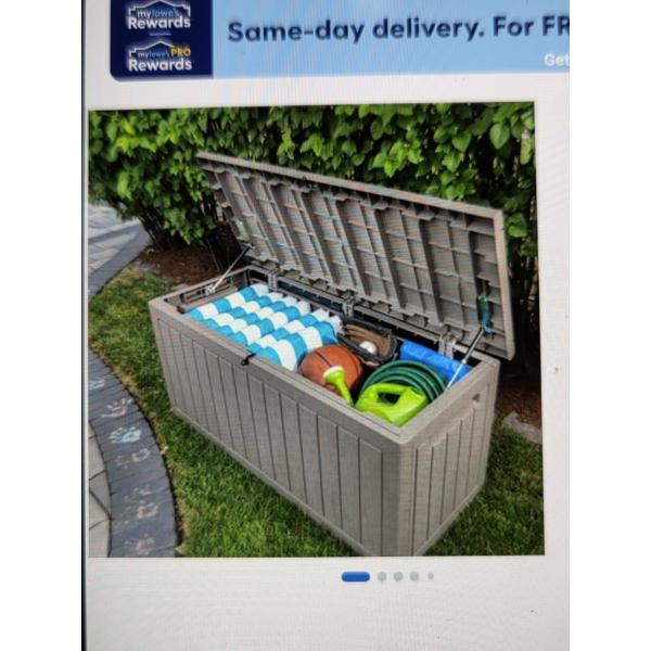 Brand New In Box 76 Gallon Light Coffee Color Deck Storage Box - No Shipping Available 