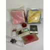 Image 1 : Sewing Material - Assorted Fabric Squares - Pin Cushion - Scissors (2) -Sewing Hooks - Mending Kits 