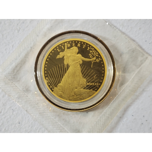 U.S. 2022 Cooks Islands $5 Gold-Tone COPY COIN 