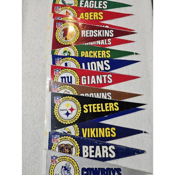 15 Plastic NFL Team Pennants