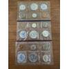 Image 1 : 3 - United States Silver Mint Sets - Philadelphia - All Have Franklin Half - Mint Condition