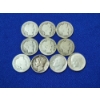 Image 1 : x10 Assorted Years Barber, Mercury Head, and Roosevelt 90% Silver Dimes FV: $1.00