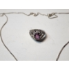 Image 2 : Beautiful Sterling Silver Necklace and Ring with Purple Stones: Total Weight 9.9g