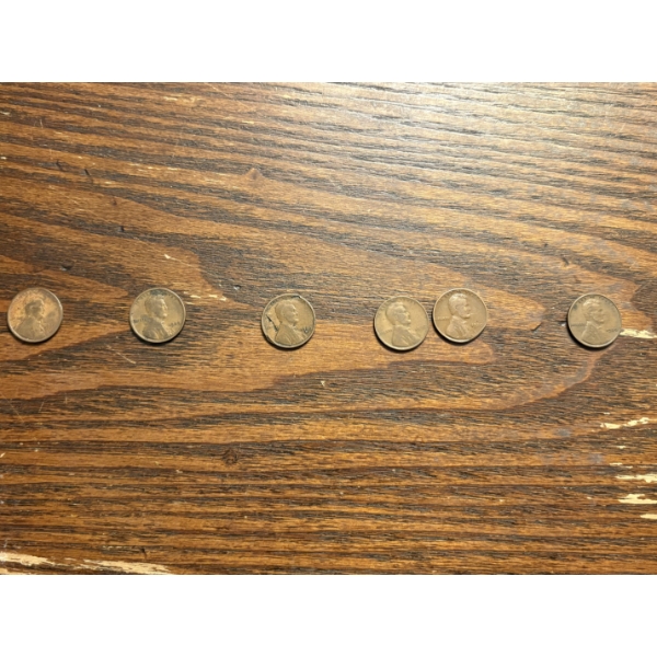 Assorted Wheat Pennies - FV $0.06 - 1920 - 1923 -1929-D - 1930 - 1936
