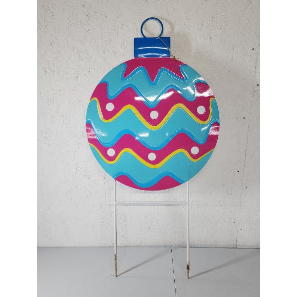 Large Christmas Ornament Yard Stake - Approx. 3 ft Tall 
