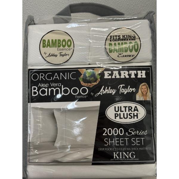   Ashley Taylor Brand Organic Aloe Vera Bamboo King Size Sheet Set - Brand New In The Package