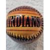 Image 3 : Cleveland Indians Collector's Baseball ft. Chief Wahoo - Unique Wood Grain Color 