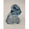 Image 3 : Adorable Degenhart Vintage Uranium Glass Dog Figurine -Willow Blue