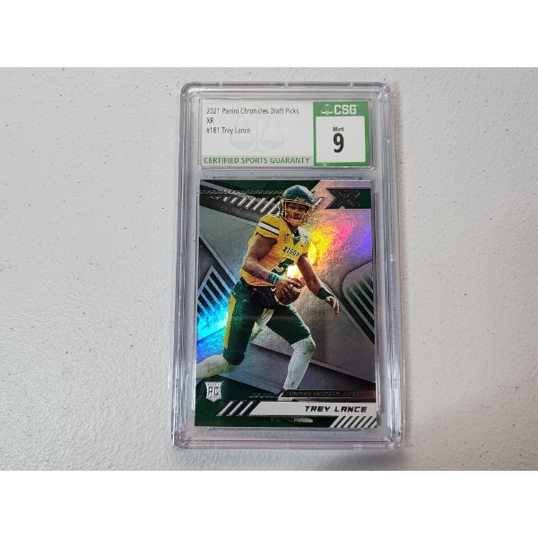 2021 Panini Chronicles Draft Picks XR Trey Lance Rookie Card #181- CSG Mint 9