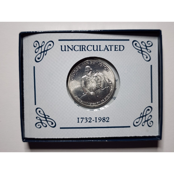 United States Mint Uncirculated 1982 George Washington 90% Silver Commemorative Half Dollar