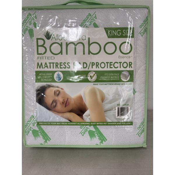 Aloe Vera Bamboo King Size Fitted Mattress Pad And Protector - Brand New In Package