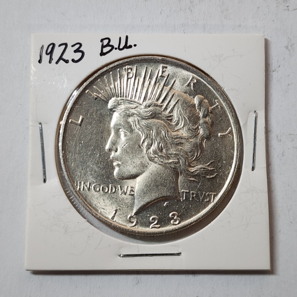 1923 Silver Peace Dollar - "BU" - 90% Silver U.S. Coin