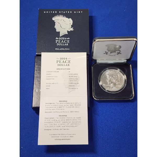 2024 Silver Peace Dollar Uncirculated .999 Fine Silver 