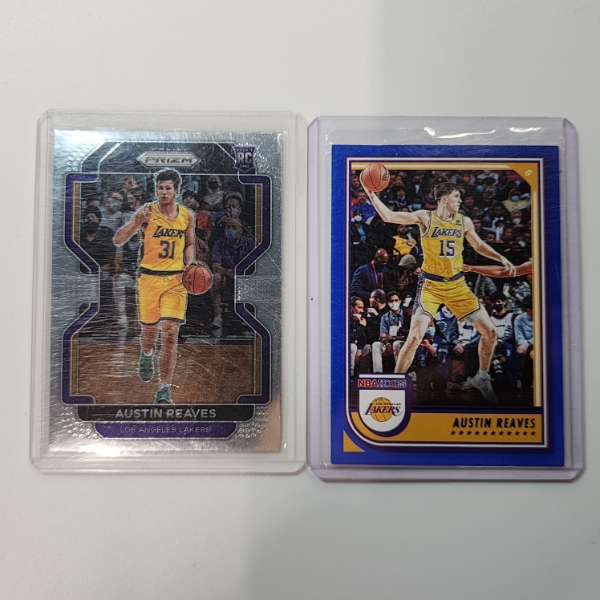 Two Panini Austin Reaves LA Lakers Basketball Trading Cards 