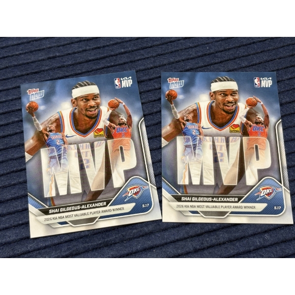 Shai Gilgeous-Alexander Trading Cards - Topps Now MVP - OKC - 2026 Kia NBA MVP Award Winner