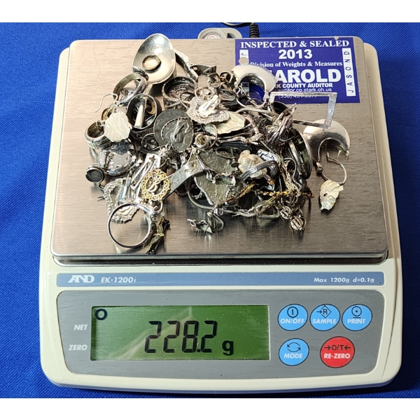 Large Assortment of Sterling Silver Jewelry Pieces: Rings, Bracelets, Necklaces, & More TW: 228.2g