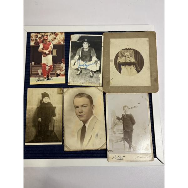 6 Vintage Photographs - Autographed Baseball Photos - 3 Portraits & One Baby Portrait