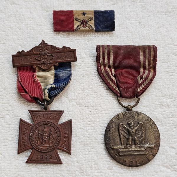 Vintage US Military and Civil War Veteran Auxiliary Medals and Artillery Ribbon Collection