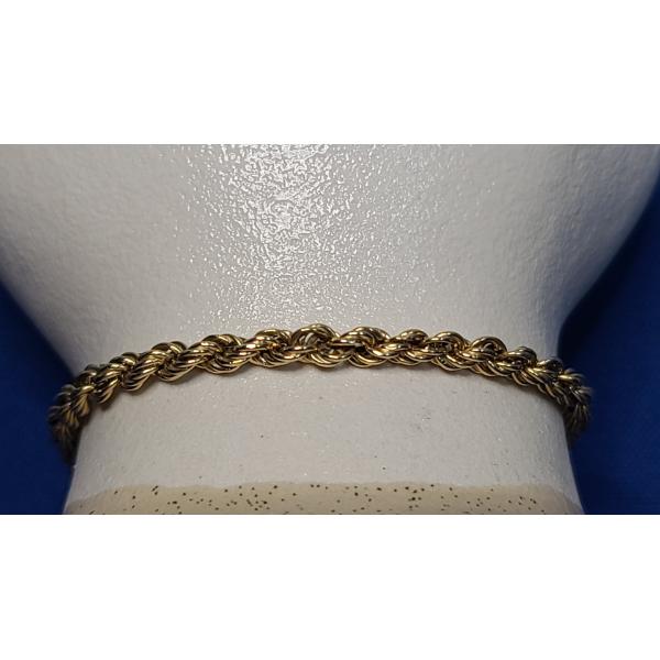 14K Gold Rope Bracelet - Weight: 2.6g