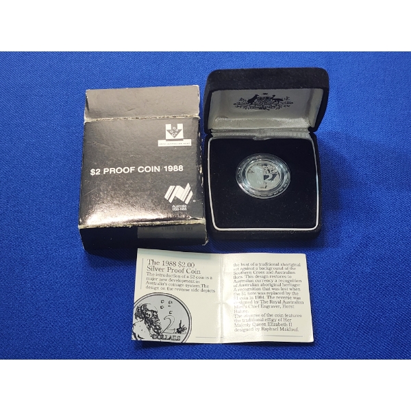 Royal Australian Mint 1/4th oz .925 Silver $2 Proof Coin with Box & CoA 