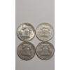 Image 2 : (4) United States Franklin 90% Silver Half Dollars - Face Value: $2.00