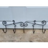 Image 2 : Three Hanging Metal Decor Items: Coat Rack, Plate Holders