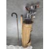 Image 1 : Antique Golf Bag And Clubs, Plastic Indians Bat, Vintage Cane & Baseball Bat