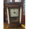 Image 1 : Antique Seth Thomas Floral Paneled 25" x 15" Wood Weight Driven Clock - With Chime - See Pics