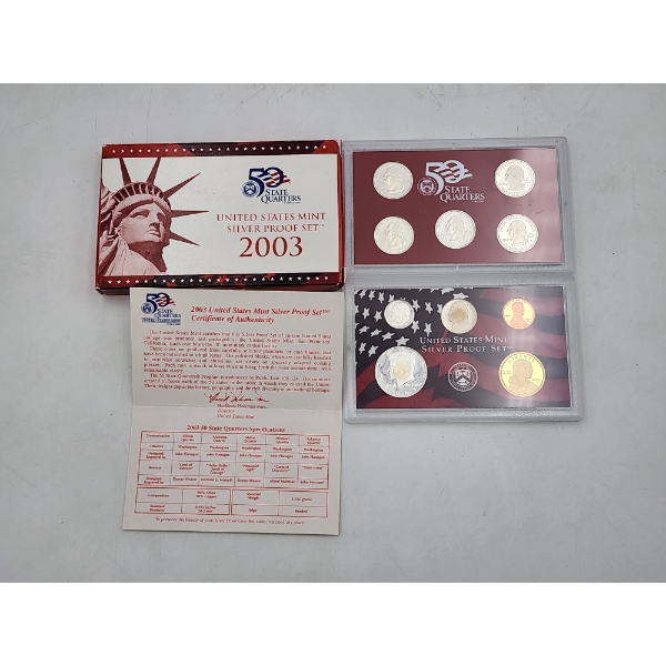 2003 United States Mint Silver Proof Set with Box and CoA
