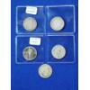 Image 1 : x5 Assorted Old U.S. Silver Quarters: 1892, 1899, 1908 Barber & Unknown Year Standing Liberty