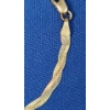 Image 3 : Vintage 14K Gold Italian 7" Tri-Color Braided Herringbone Bracelet - Weight: 3.1g