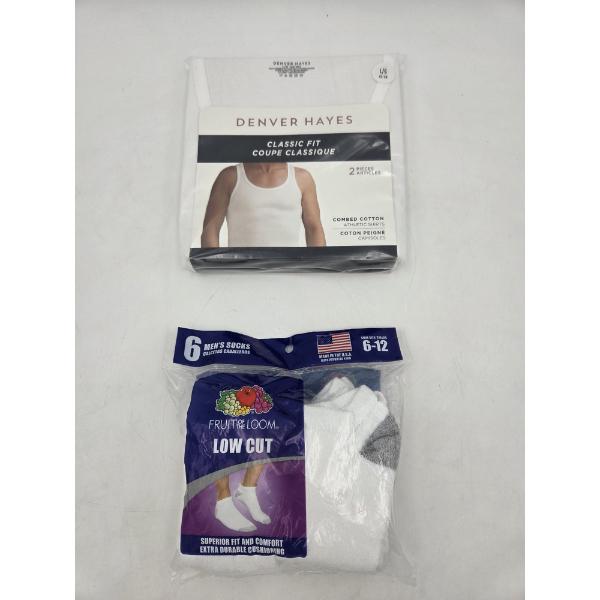 Brand New Size Large Two Pack Of Mens Athletic Shirts And Six Pair  Low Cut Socks