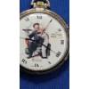 Image 4 : Waltham Norman Rockwell Collection Swiss Made Quartz Pocket Watch & Brass Picture Locket