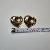 Image 3 : Pair of 14K Yellow Gold Heart-Shaped Jewelry Charms/Pendants - Total Weight: 2.9g