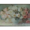 Image 2 : Large Floral Framed Print Under Glass - 43" x 30" Overall