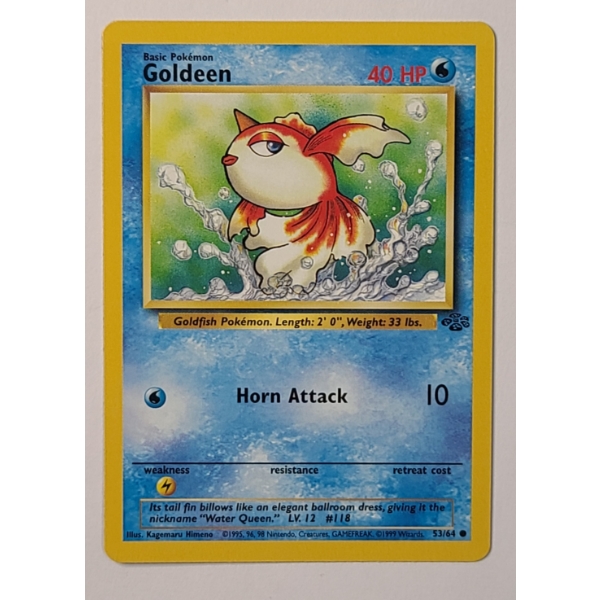 1999 Goldeen #53/64 Pokemon Trading Card From The Jungle Set - Near Mint