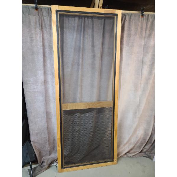 New Wood Frame Screen Door Measuring About 32" X 80" 