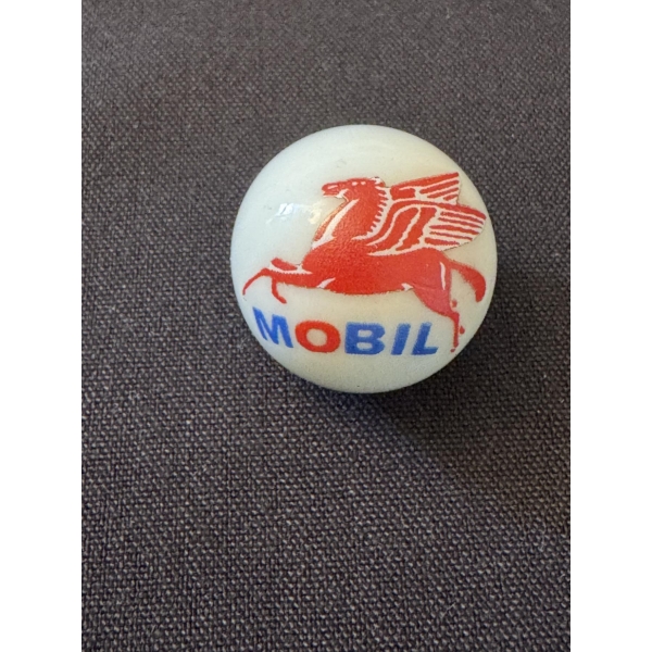 Vintage MOBIL Gas & Oil Advertising One Inch Shooter Marble - Mint Condition