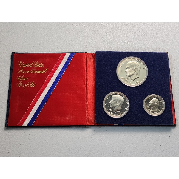 1976 United States Bicentennial 3-Coin Silver Proof Set