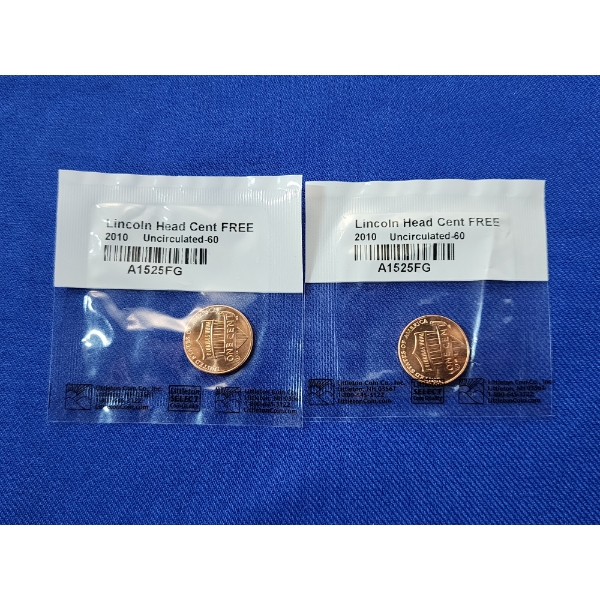 x2 Littleton Coin Co. 2010 Uncirculated Lincoln Head Cent